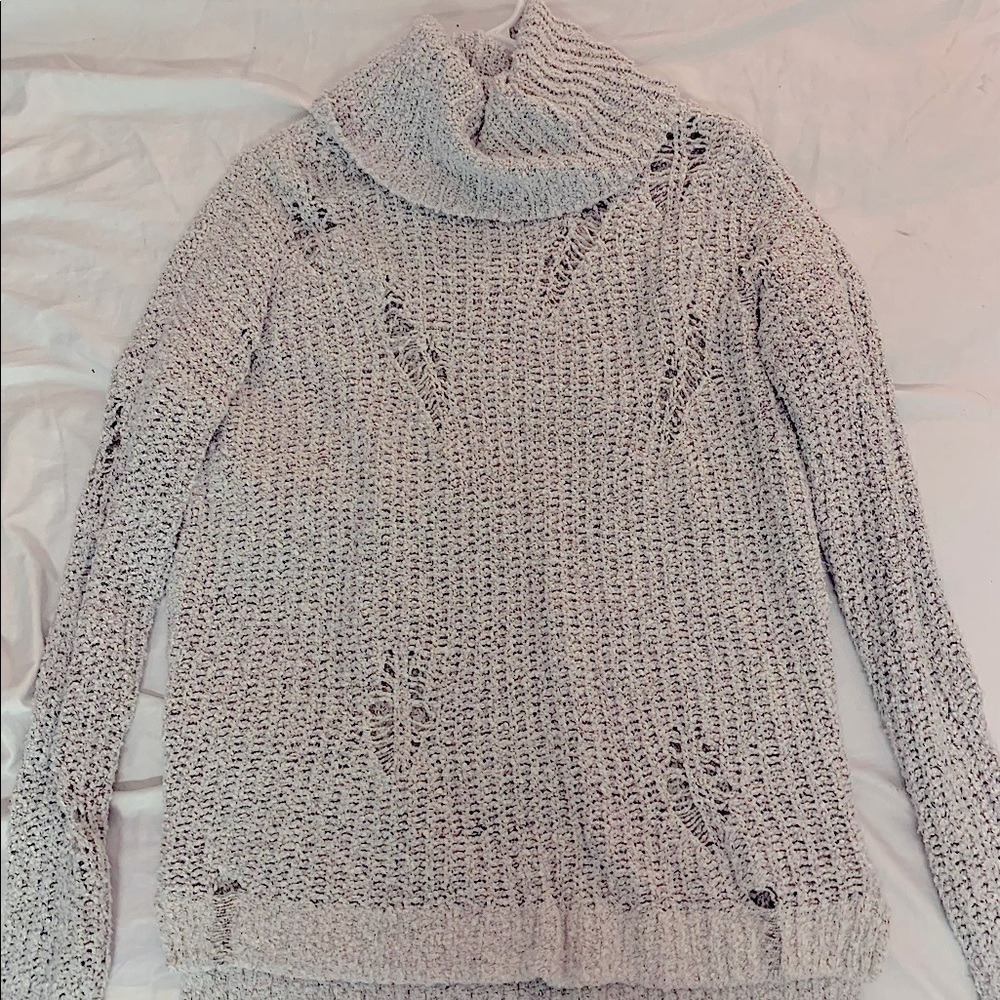 Gray Distressed Sweater